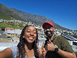 Lead: Lisa with her supervisor, Table Mountain behind